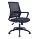 Antonio Medium-Back Chair TOC-MCH-CH6501, black office chair with mesh backrest, cushioned seat, adjustable height, and rolling caster wheels for mobility.