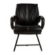 Mr Chairman Visitor Chair ISC-VCH-MRC, black leather executive visitor chair with armrests and metal legs.