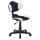 Happy Operator Chair TOC-OCH-CH8602, ergonomic black and white office chair with adjustable height and caster wheels.