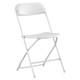 Yin and Yang Plastic Folding Chair Set of Four, white foldable chairs with curved backrest and seat, designed for versatile indoor and outdoor use.