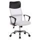 IC3 High-Back Chair TOC-HCH-CH8200, ergonomic office chair with high backrest, mesh back support, padded white seat, adjustable armrests, and chrome base with caster wheels for mobility.