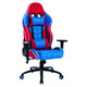 Spider Gaming Chair TOC-GCH-CH7000, ergonomic gaming chair with red and blue design, adjustable armrests, lumbar support pillow, high backrest, and rolling caster wheels.