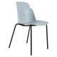 Aspen 4 Legged Restaurant Chair, light gray plastic seat with black metal legs.
