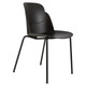 Aspen 4 Legged Restaurant Chair, sleek black restaurant chair with four metal legs and curved backrest, ideal for dining establishments.