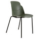 Aspen 4 Legged Restaurant Chair, sturdy green plastic seat with matching backrest and four black metal legs for restaurant seating.