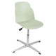 Aspen Cross Base Typist Office Chair, light green seat and backrest with adjustable height and a silver metal four-star base.
