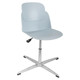 Aspen Cross Base Typist Office Chair, ergonomic adjustable office chair with a light grey seat and backrest, silver metal base with five caster wheels, and a tilt adjustment lever.