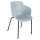 Lotus 4-Legged Restaurant Chair CEC-RES-LOT-4LEG, a modern light blue restaurant chair with four black metal legs and a curved backrest.