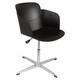 Lotus Cross Base Typist Office Chair CEC-TCH-LOT-CBS, black modern office chair with armrests and adjustable height on a silver cross-shaped base.