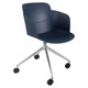 Lotus Aluminium High Base Typist Office Chair CEC-RES-LOT-AHBS, modern office chair with a blue high backrest, armrests, and a sleek aluminium base with caster wheels for mobility.