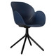 Holly Spider Base Restaurant Chair CEC-RES-HWL-BSB, blue modern restaurant chair with a spider-style black base and curved seat design.
