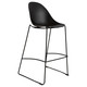 Daisy Bar Chair, modern black bar stool with a curved seat and black metal frame, ideal for bar or counter seating.