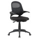 Sit and Stand Operators Office Chair JOF-OCH-6400, ergonomic adjustable black office chair with mesh backrest and cushioned seat, on five-star wheeled base