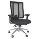 Jankz Human Ergo Medium-back Office Chair JOF-MCH-9101, ergonomic black office chair with mesh backrest, cushioned seat, adjustable armrests, and a five-wheel base.