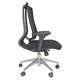 Jankz Human Ergo Medium-back Office Chair, ergonomic black mesh and cushioned seat with adjustable armrests and base with casters for mobility.