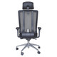 Jankz Human Ergo High-back Office Chair JOF-HCH-9100, front view showing ergonomic design, adjustable headrest, mesh backrest, armrests, and five-wheel base for mobility.
