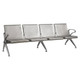 Four Seater Die Cast Aluminium Airport Bench JOF-PBS-DCA-4, modern metallic seating for airport terminals with perforated backrests and armrests.