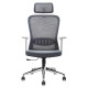 C4004 Grey Mesh with White Frame High-Back Office Chair