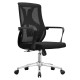 C4014 Black Mesh with Chrome Frame Medium-Back Office Chair