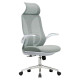 C4021 Grey Mesh with White Frame High-Back Office Chair