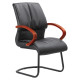 DB019B Mahogany PU Leather with Chrome Frame Visitor Office Chair