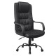 DB021 Black PU Leather with Steel Base High-Back Office Chair