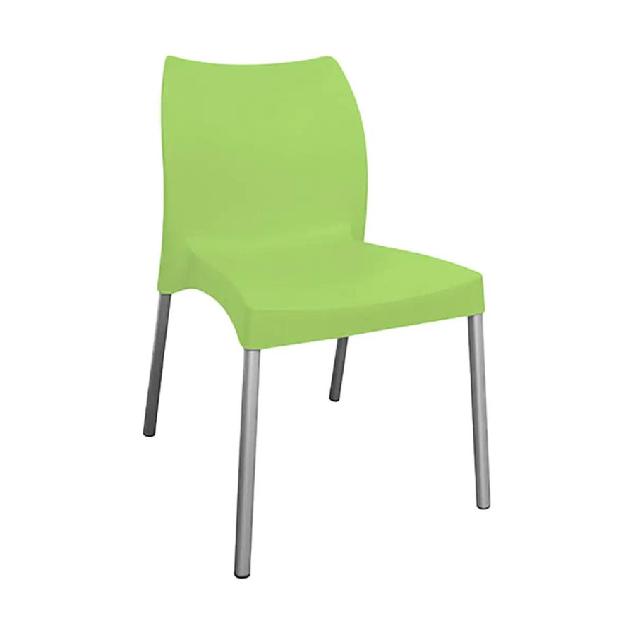 Star Side Restaurant Chair CEC-HCC-STA-1-1, vibrant green restaurant chair with a sleek design and metal legs for dining establishments.