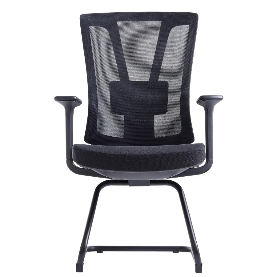 C4005B Black Mesh with Black Steel Sleigh Frame Visitor Office Chair