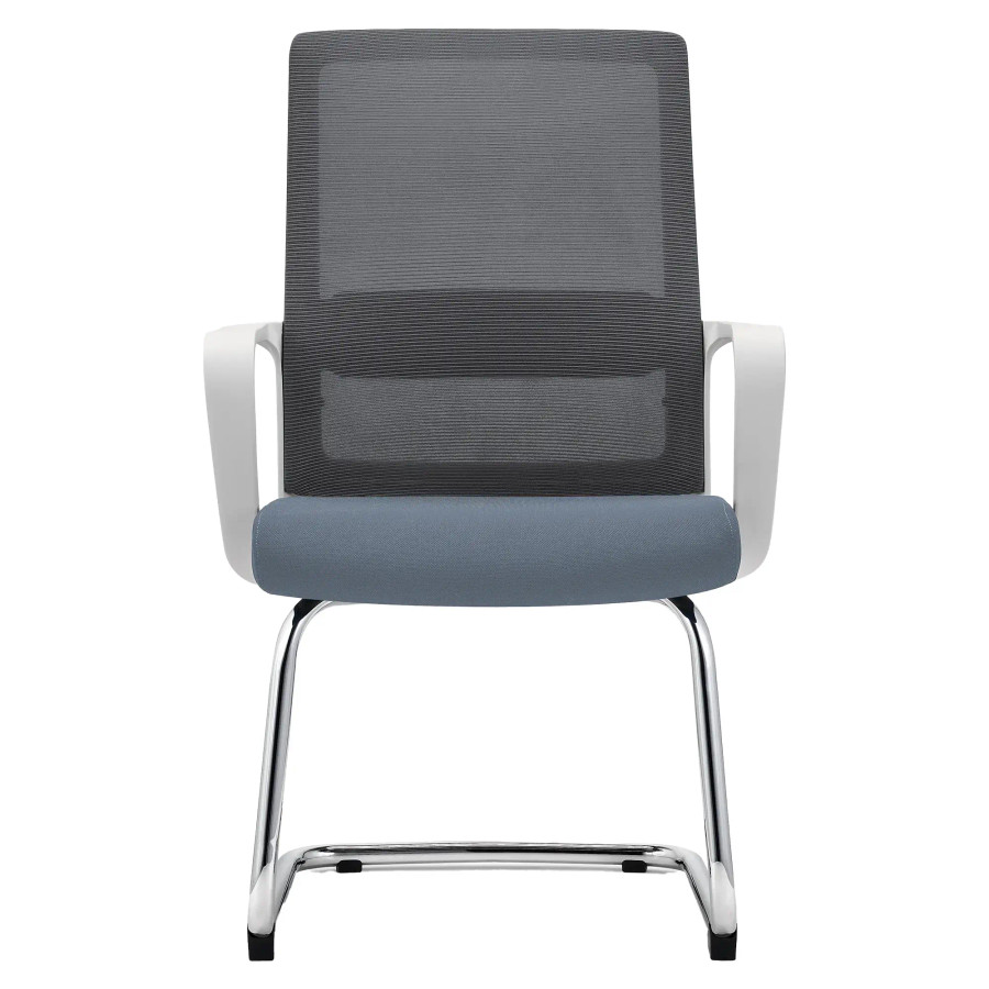 C4008B Black Mesh with Black Steel Sleigh Frame Visitor Office Chair