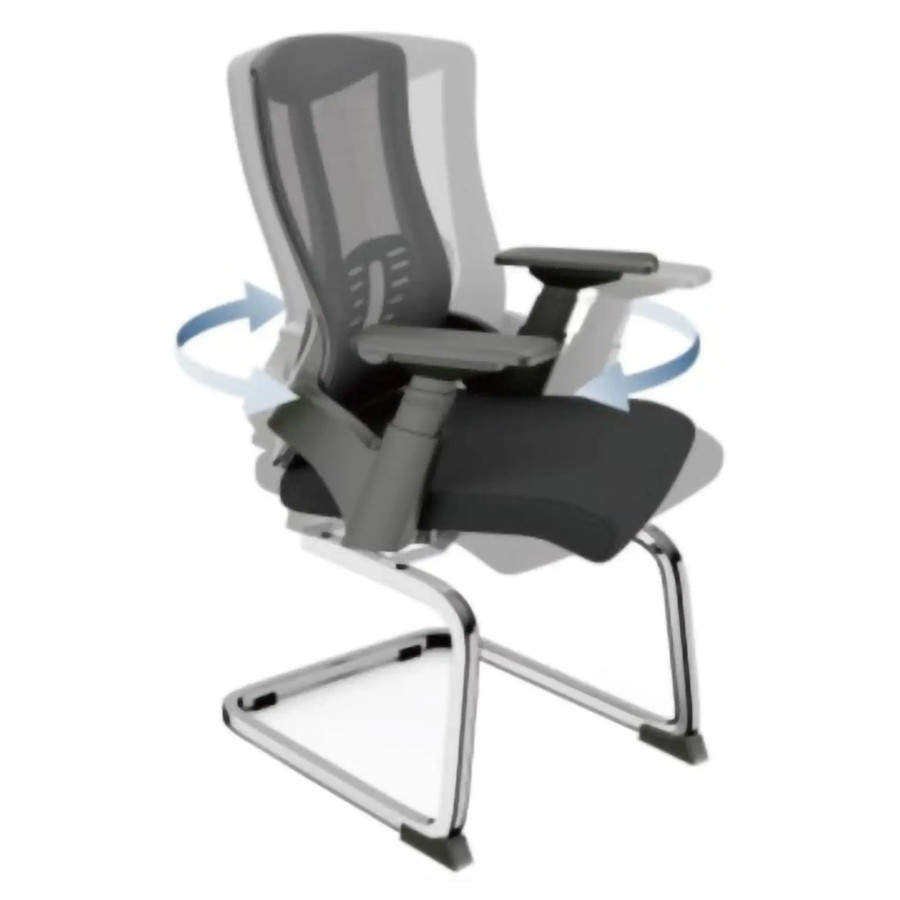 C4012B Black Mesh with Chrome Frame Visitor Office Chair