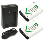 Sony NP-BX1 / NP-BX1/M8 Replacement Battery Kit (2-Pack, 1600mAh) + Dual USB Charger