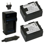 Canon BP-807 / BP-808 / BP-809 Replacement Battery Kit (2-Pack, 1000mAh) with Charger, EU Plug & 12V Car Adapter