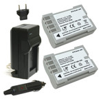 Olympus BLM-1 BLM-5 Replacement Battery Kit with Charger, 2-Pack Batteries, EU Plug and Car Adapter