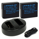 Panasonic DMW-BLE9 DMW-BLG10 Dual USB Charger with 2 Replacement Batteries for Lumix Cameras
