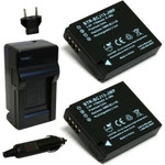 Replacement BP-DC10 batteries and travel charger kit for Leica D-Lux 5 and D-Lux 6 cameras