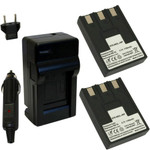 Replacement Battery Kit for Canon IXY Digital D53Z (2-Pack, 1100mAh) + Charger & Car Adapter