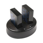 Replacement Battery Kit for Canon LP-E12 (2-Pack, 1100mAh) + Dual USB Charger