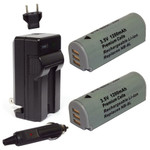 Replacement Battery Kit for Canon PowerShot ELPH 520 HS (2-Pack, 1200mAh) + Charger & Car Adapter