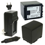 Replacement Battery Kit for Canon VIXIA HF100 (2-Pack, 2200mAh) + Charger with EU Plug & 12V Car Adapter