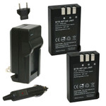 Replacement Battery Kit for Fujifilm FinePix S205EXR (2-Pack, 1450mAh) + Charger & Car Adapter