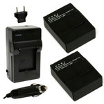 Replacement Battery Kit for GoPro AHDBT-301 (2-Pack, 1200mAh) + Charger with EU Plug & 12V Car Adapter