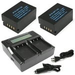 Replacement Battery Kit for Fujifilm GFX50S (2-Pack, 1200mAh) + Dual USB Charger