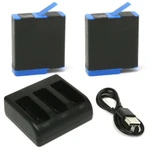Replacement Battery Kit for GoPro HERO8 Black (2-Pack, 1220mAh) + Triple USB Charger