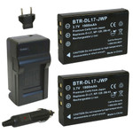 Replacement Battery Kit for Fujifilm PA3791U-1CAM-01 (2-Pack, 1900mAh) + Charger & Car Adapter