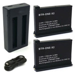 Replacement Battery Kit for Insta360 CINOSBT/A&B (2-Pack, 1700mAh) + Dual USB Charger