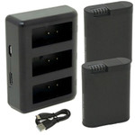 Replacement Battery Kit for GoPro HERO13 Black (2-Pack, 1900mAh) + Triple USB Charger
