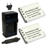 Replacement Battery Kit for JVC GZ-VX815 (2-Pack, 1500mAh) + Charger & Car Adapter