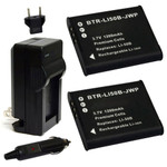 Replacement Battery Kit for Kodak SPZ1 (2-Pack, 1200mAh) + Charger & Car Adapter