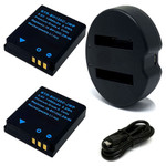 Replacement Battery Kit for Kodak PIXPRO SP360 (2-Pack, 1400mAh) + Dual USB Charger