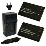Replacement Battery Kit for Midland XTC300VP4 (2-Pack, 1300mAh) + Charger & Car Adapter
